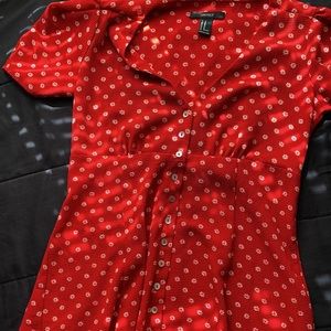 FLOWERY RED SUNFLOWER DRESS